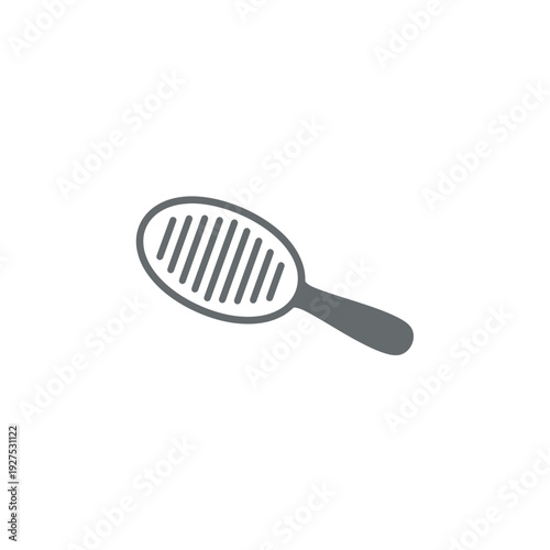 Paddle Hair Brush Icon in Gray Tones for Hair Styling and Beauty