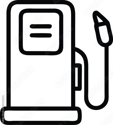 Fueling station gas pump icon outline vector art with pump with icon with outline