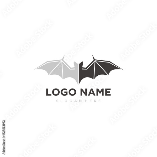 Minimalist Bat Wings Silhouette for Night Security and Mystery Identity White Background Vector Logo Design.