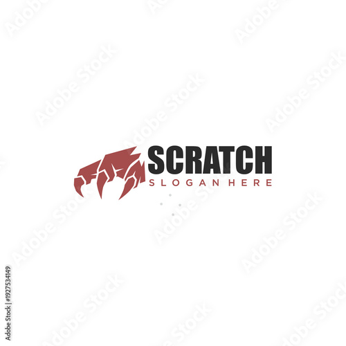 Aggressive Monster Scratch Claw Icon for Extreme Sports and Gaming Brand White Background. Vector Logo Design.