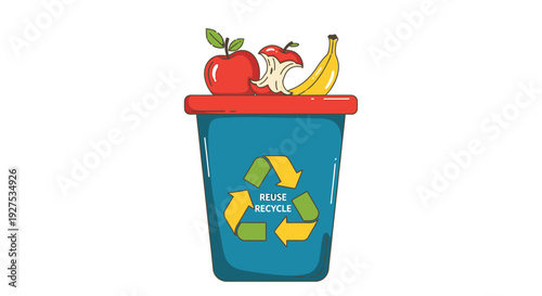 Recycling Bin with Organic Waste Eco Concept