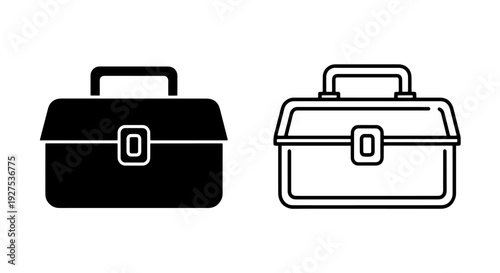 Vector Icons: Black and White Briefcase for Business and Travel