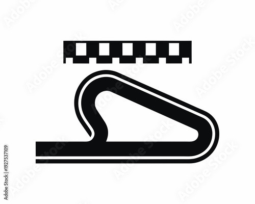 Race Track Curve Road Silhouette Vector Design