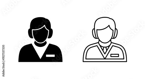 Customer service support agent icon, male user with headset for helpdesk and call center.