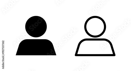 Generic simple person user icon, avatar silhouette in black for profile and social media.