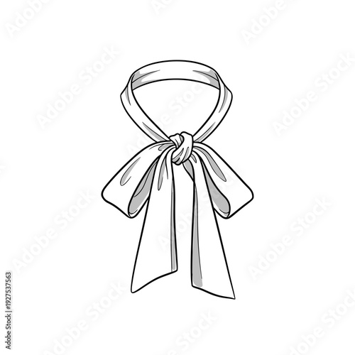 Illustration of a halter with a decorative strap tied in a bow, isolated on a white background