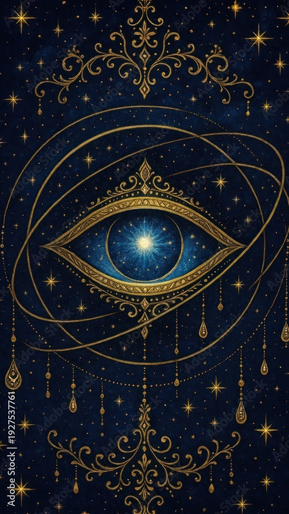 Obraz premium Mystical eye cosmic elegance