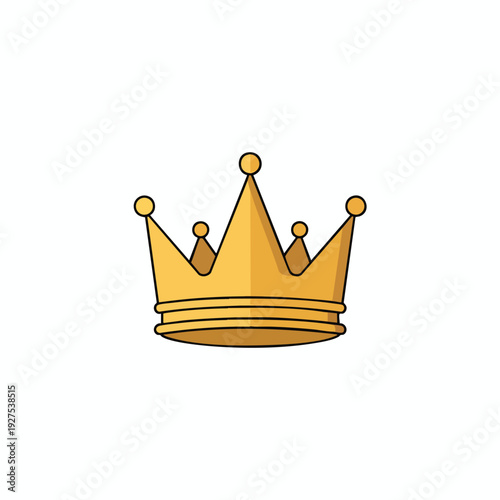 Elegant Gold Crown Symbolizing Power and Authority for Royal or Decorative Use