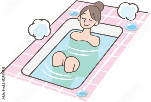 バスタブに浸かる人