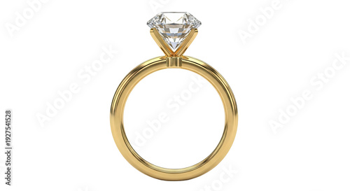 Elegant Gold Ring with Solitaire Diamond