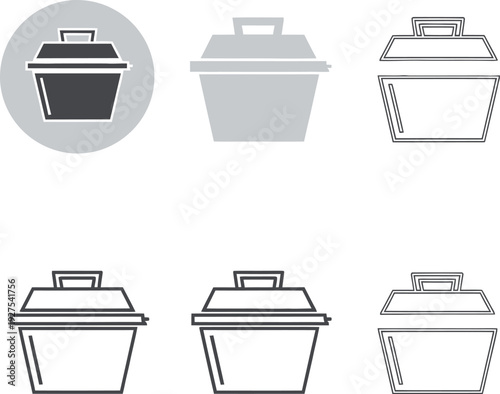 Set of takeout containers vector illustration, flat design
