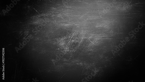 Texture of chalk on blank black blackboard or chalkboard background. School education, dark wall backdrop, template for learning board concept.