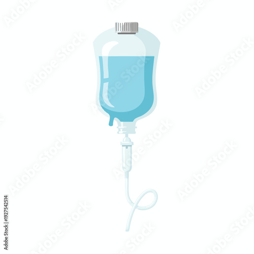 Medical IV Fluid Bag and Drip Set for Healthcare and Treatment