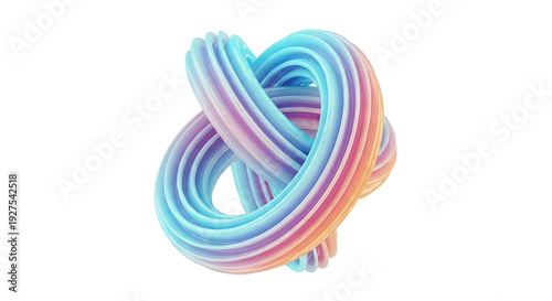 Abstract Swirling Ribbon with Gradient Colors