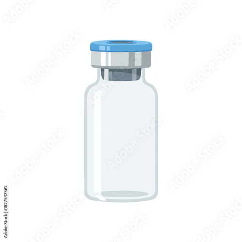 Clear Glass Vial with Blue Cap for Pharmaceutical and Medical Use