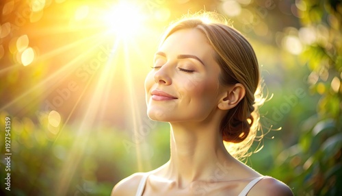 Woman Enjoying Peaceful Moment in Nature.