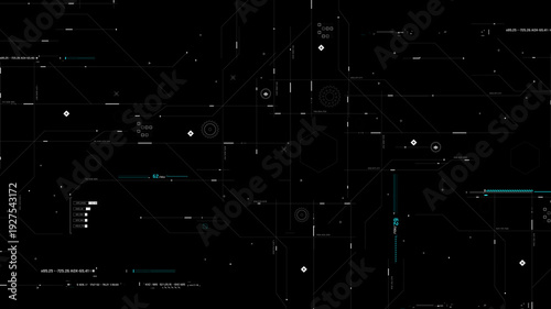 Futuristic Cyber Security HUD Interface with Digital Lock System