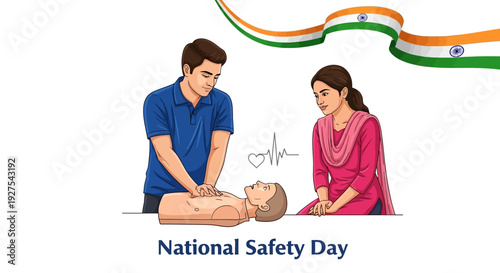 Indian people promoting workplace safety and accident prevention on National Safety Day 2026