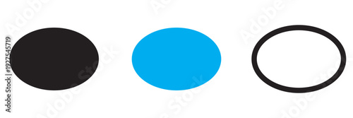 Simple Basic Ellipse shape icon. simple geometric form for design, logo, or template use.