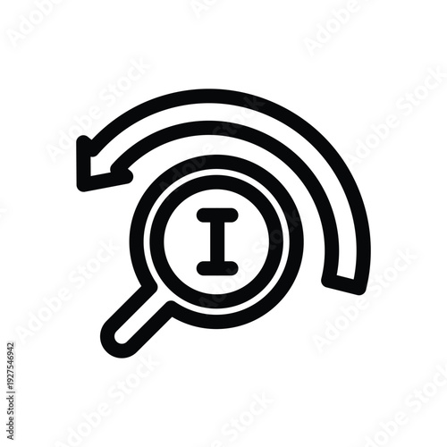 magnifying glass and back sign outline icon vector design good for web or mobile app