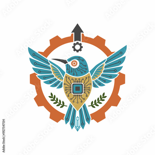 Technological advancement and digital efficiency symbol