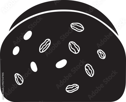 Raisin Bread or Fruit Loaf Icon - Simple Baked Goods Vector for Bakeries and Homemade Recipes , Generative Ai