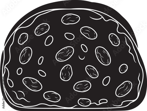 Detailed Raisin Bread Loaf Icon - Artisan Baked Goods Vector for Confectionery and Food Blogs , Generative Ai