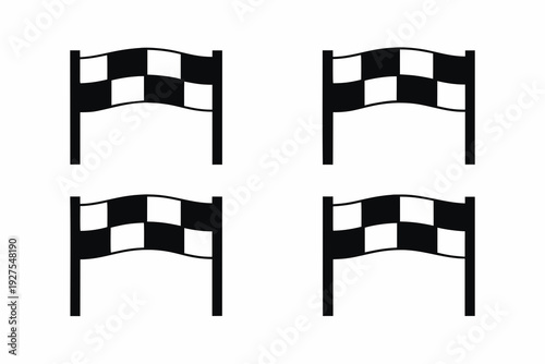 Finish Line Banner silhouette vector illustration isolated on white background