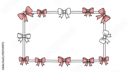 Vector Icon Sheet of Bows Frame Decoration on Strings from a Front View