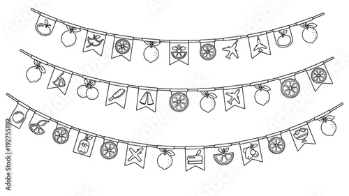 A vibrant Mediterranean festive garland with traditional decorations, creating a warm holiday ambiance perfect for cultural celebrations and joyful gatherings.