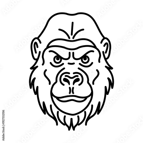 Gorilla Face Line icon. Vector Illustration