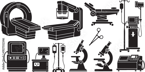 Medical equipment and tools for healthcare professionals in hospitals