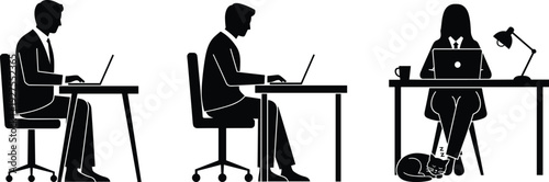 People Silhouette Mega Collection with Business Professionals Soldiers Construction Workers Painters Fishermen Mountain Climbers Disabled People and Praying Figures Vector Set