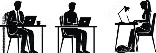 People Silhouette Mega Collection with Business Professionals Soldiers Construction Workers Painters Fishermen Mountain Climbers Disabled People and Praying Figures Vector Set