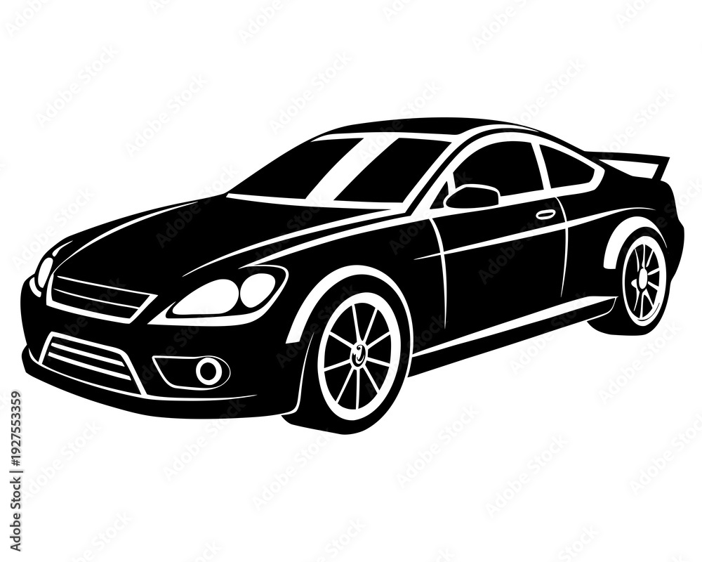 Naklejka premium silhouette of a Car racing vector illustration isolated on white background