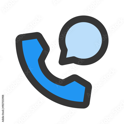 customer support flat line icon