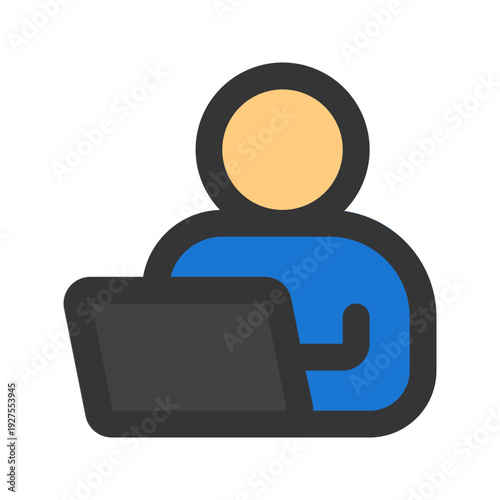 freelance flat line icon
