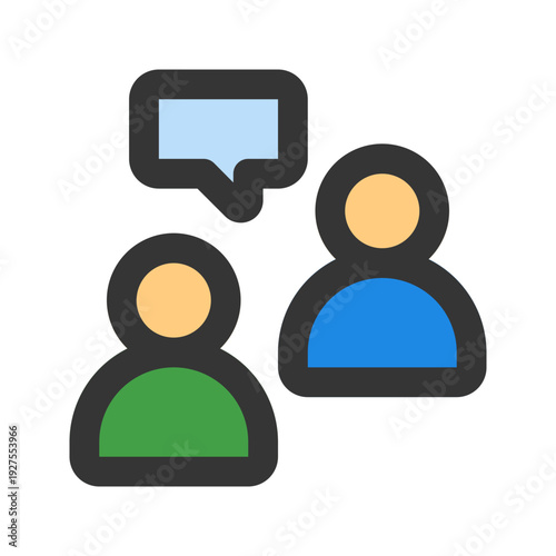 mentor flat line icon