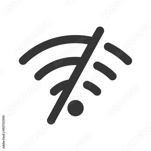 no wifi flat line icon