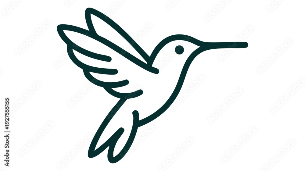 Obraz premium Graceful hummingbird in mid-flight with outstretched wings and long beak