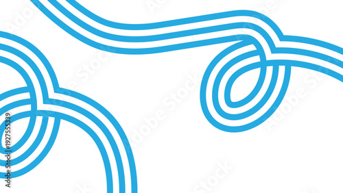 Blue rope knots on white background, nautical symbol, connection concept