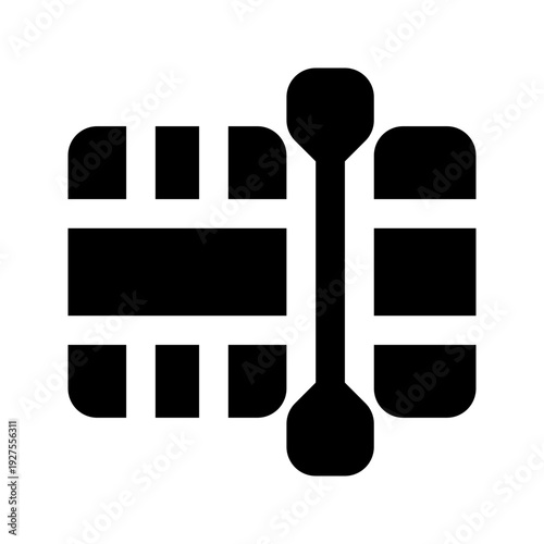 video editing glyph icon