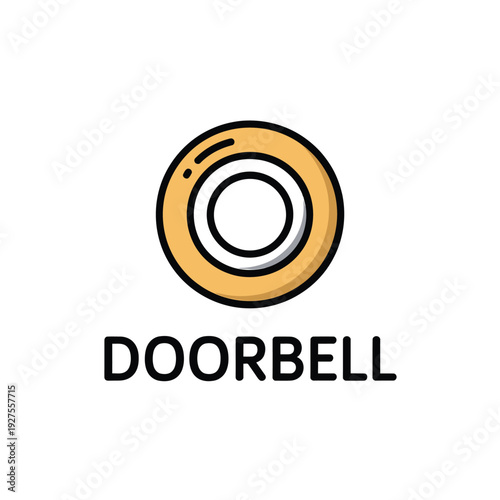 A simple illustration of a yellow doorbell with accompanying text