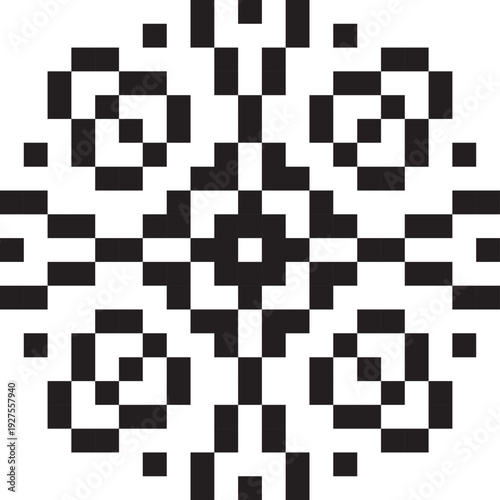 Ornament pattern mandala pixelart design