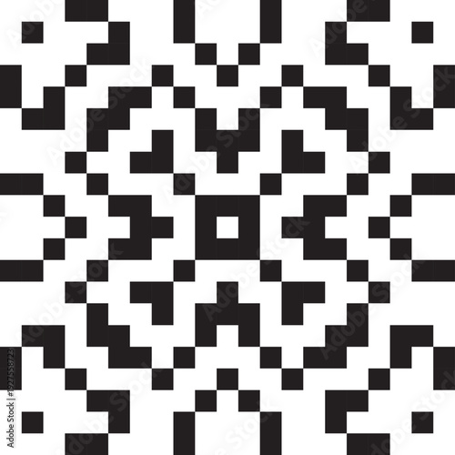 Chaotic pattern abstract pixel art ornament