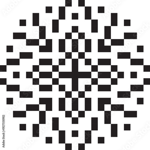 Vintage pattern pixel art decoration ornament