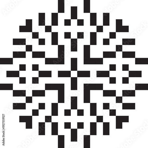 Design element futuristic ornament pattern pixelart