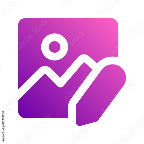 edit image glyph gradient icon