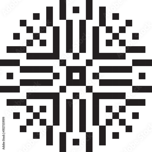 Geometry mandala decoration ornament pattern pixel art