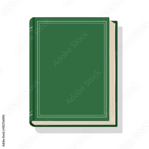Green Hardcover Book with Placeholder Cover for Reading and Study